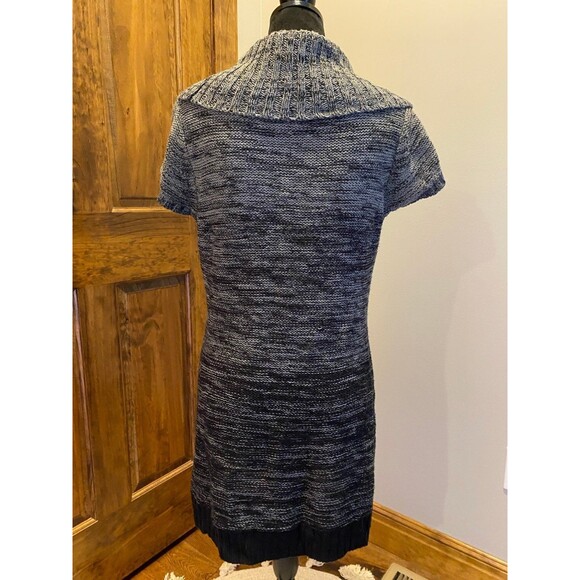 L.E.I. Gray Black Knit Dress Junior Size XL Cowl Neck Stretch Comfortable Chic - Picture 4 of 10
